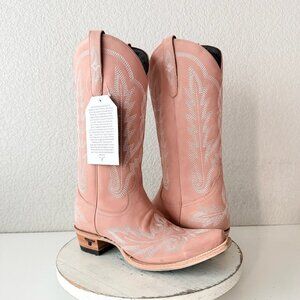 Lane LEXINGTON Womens Cowboy Boots Blush Pink Western Mid Calf Snip Toe Size 8